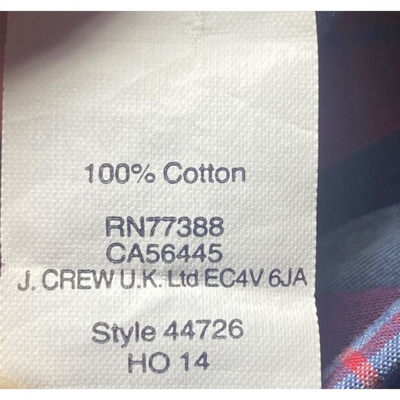 J.Crew Mens Red & Blue Plaid Long-Sleeve Shirt Cotton Sz XXL Gorpcore Cabincore - Picture 5 of 7